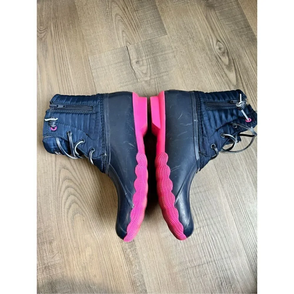 Sperry Girls Saltwater Rain Boot Navy Size 6M Big Kids Rubber Outdoors